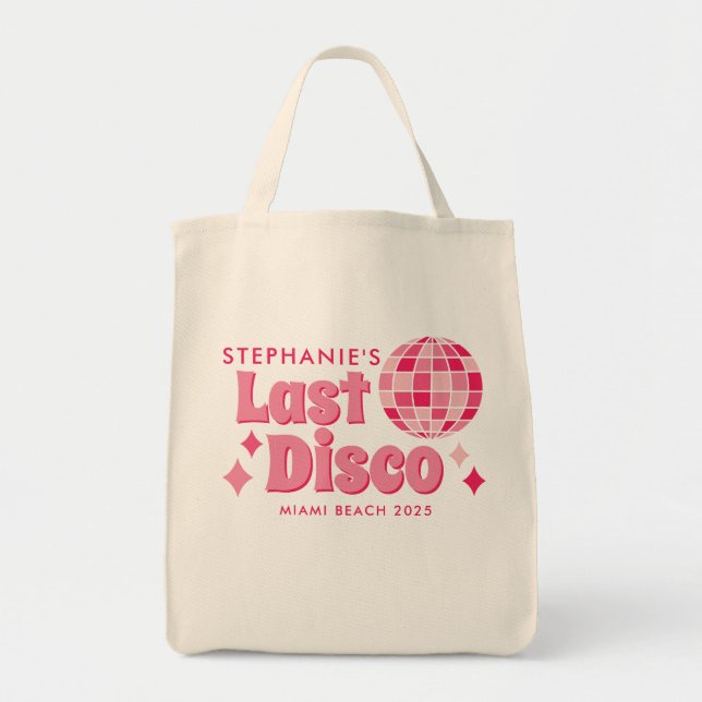 Bolsa Tote Camisetas Personalizáveis com Tema de Disco para D (Frente)