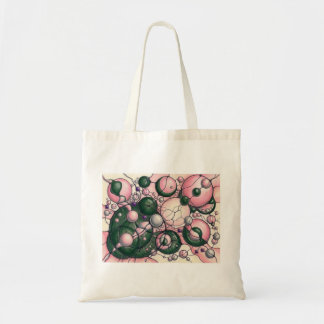 Bolsa Tote Camisola de Arte Neurográfica Rosa Verde Abstrato