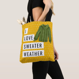 Bolsa Tote Camisola Divertida Eu Amo Tempo Branco Pontos Dour