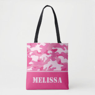 Bolsa Tote Camo cor-de-rosa (camuflagem) personalizado