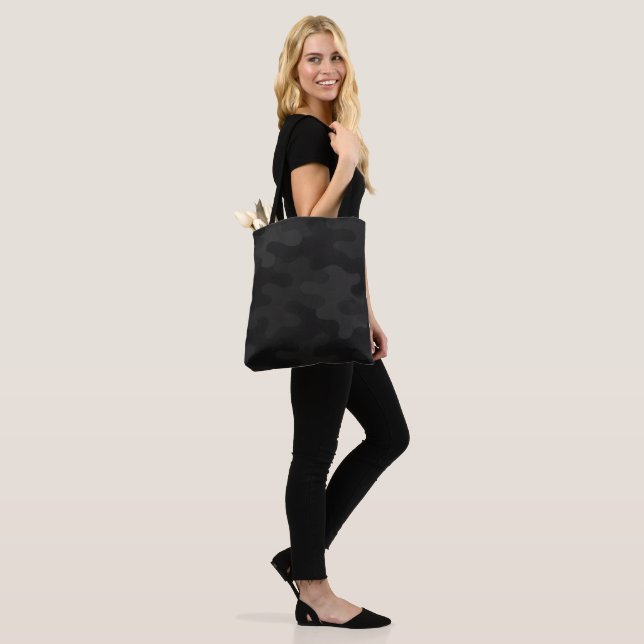 Bolsa Tote Camo Lisa Preto Profundo Tons de Carvão Moderno  (No(a) Modelo)