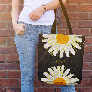 Bolsa Tote Camomila de sílica minimalista moderna