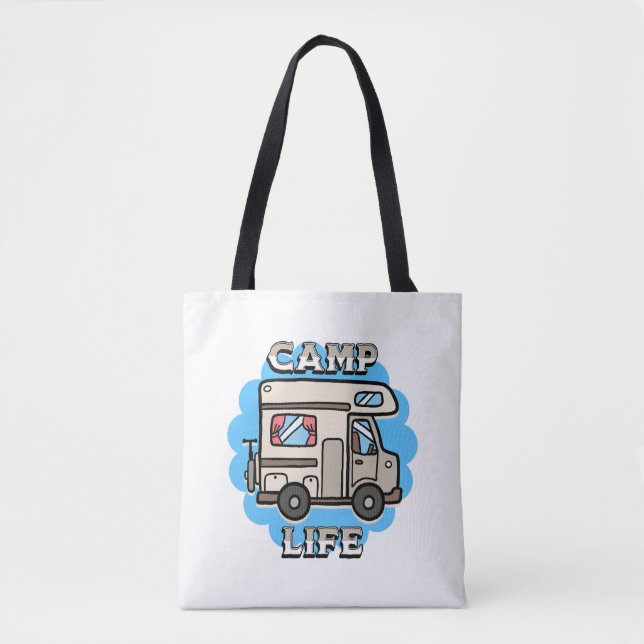 Bolsa Tote Camp Life | Retro Camper Personalizado (Frente)