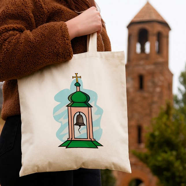 Bolsa Tote Campanário da Igreja Ortodoxa Rústica (Criador carregado)