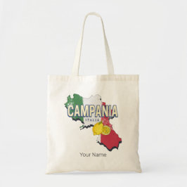 Bolsa Tote Campania Itália - Região Retro Mapa Vintage Souven