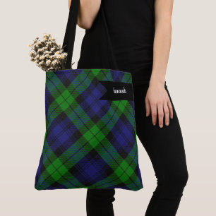 Bolsa Tote Campbell Clan Tartan Xadrez Black Watch
