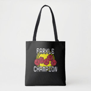 Bolsa Tote Campeão de Farkle - dado engraçado que diz, jogo