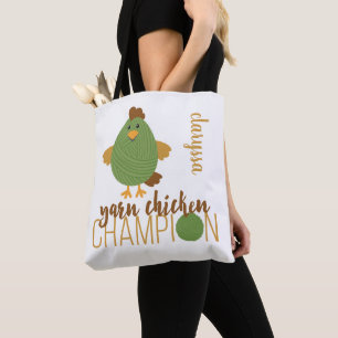 Bolsa Tote Campeão de frango verde e castanho