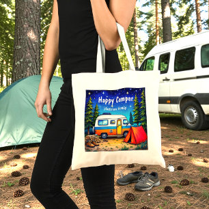 Bolsa Tote Camper Blue Watercolor Campervan