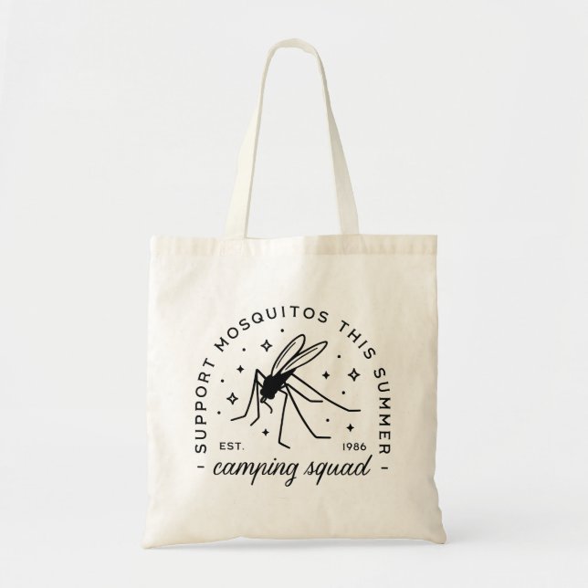 Bolsa Tote Camping group mosquito funny summer camp trip (Frente)