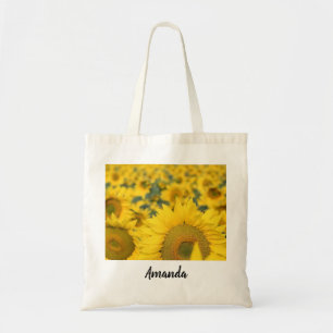 Bolsa Tote Campo Amarelo de Girassóis Fotografia