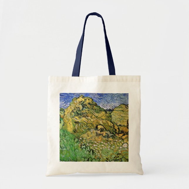 Bolsa Tote Campo com Montes de Trigo por Vincent van Gogh (Frente)