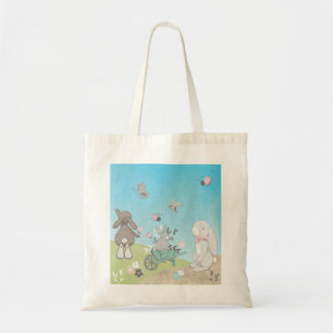 Bolsa Tote Campo de coelhos de primavera