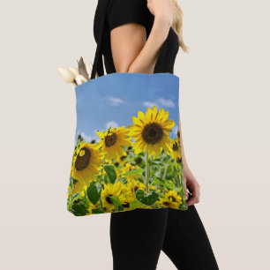 Bolsa Tote Campo de girassol amarelo