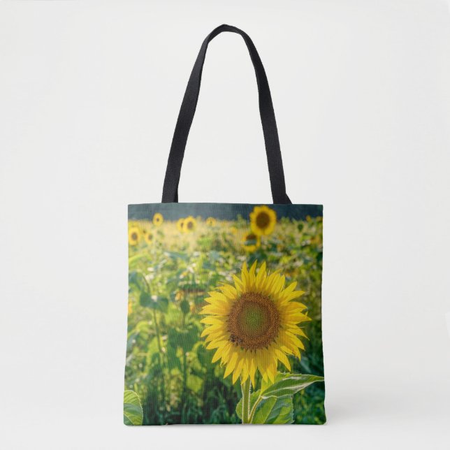 Bolsa Tote Campo de girassol ouro (Frente)