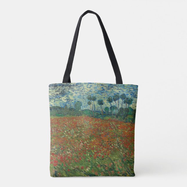 Bolsa Tote Campo de papoula de Vincent van Gogh Fine Art (Verso)