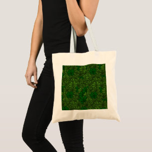 Bolsa Tote Campo de Shamrocks Padrão de Arte Digital St Patri