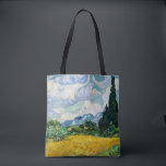 Bolsa Tote Campo de trigo Van Gogh com ciprestes. Impressioni<br><div class="desc">Van Gogh "Campo de trigo com ciprestes". Impressionismo,  arte.</div>