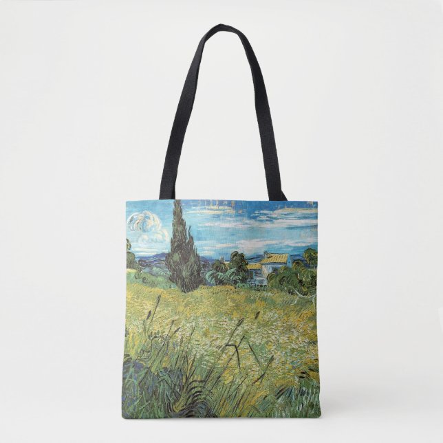 Bolsa Tote Campo de trigo verde Vincent van Gogh (Frente)