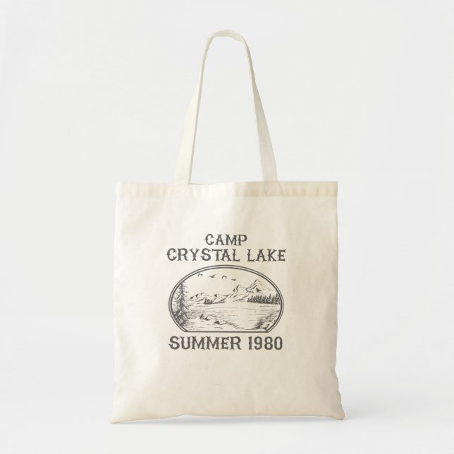 Bolsa Tote Campo de Verão Retro 1980 Crystal Clear Lake Hallo (Frente)