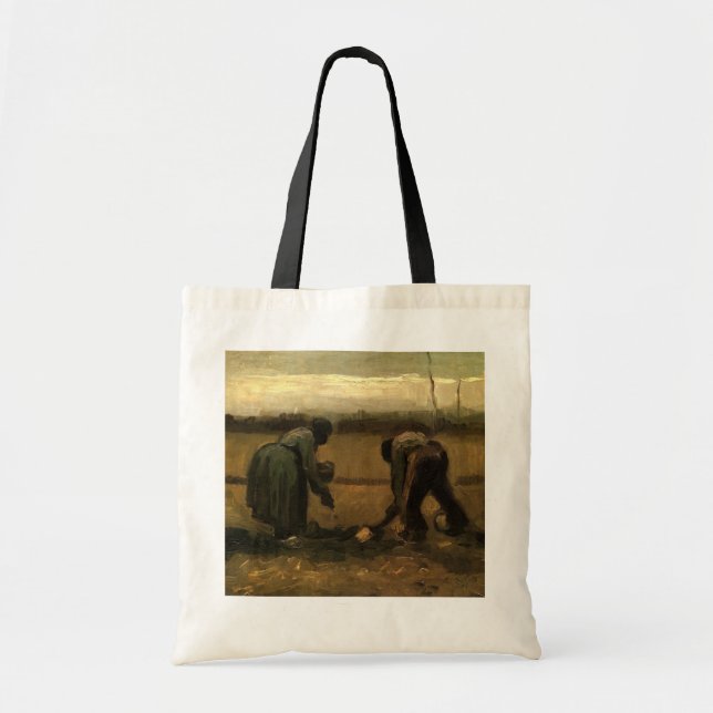 Bolsa Tote Camponesa plantando batata de Vincent van Gogh (Frente)