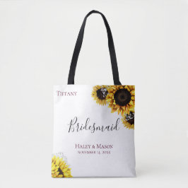 Bolsa Tote Campos de Girassol Personalizados de Bridesmaid
