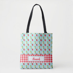 Bolsa Tote Campos de Morango - Monograma de Verificação de