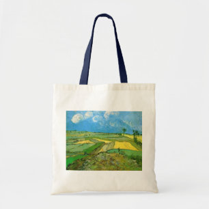 Bolsa Tote Campos de trigo Van Gogh em Auvers sob céu nublado