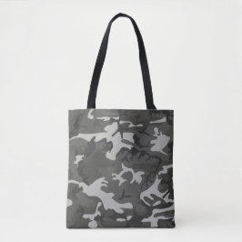 Bolsa Tote Camuflagem de Abstrato da Cinza moderna