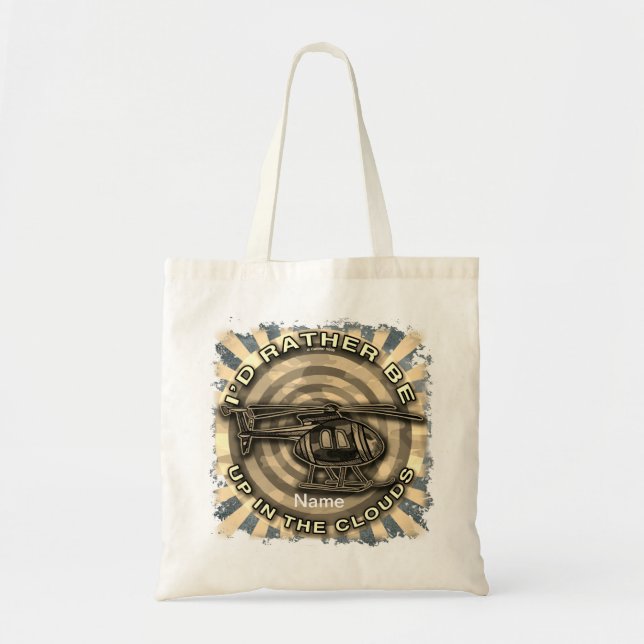 Bolsa Tote Camuflagem de Nuvens Helicóptero (Frente)