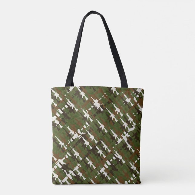 Bolsa Tote Camuflagem Militar Arma Legal Estilo GI Camo (Verso)