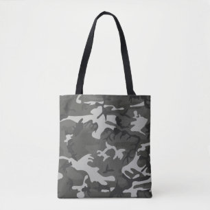 Bolsa Tote Camuflagem moderna de Camo do abstrato das cinzas