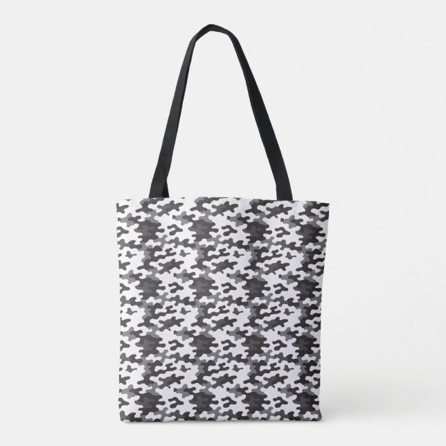 Bolsa Tote Camuflagem Preto e Branco (Verso)