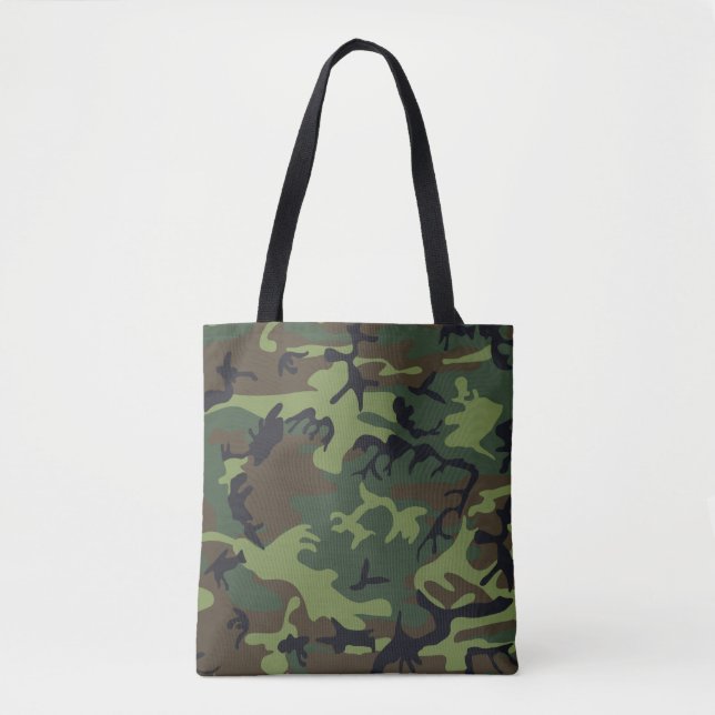Bolsa Tote Camuflagem Verde, Marrom e Preto (Frente)