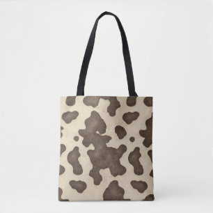 Bolsa Tote Camurça de Vaca Marrom Rústico Impressão Country W
