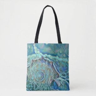 Bolsa Tote Cana azul na pintura espumante