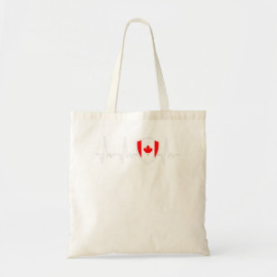 Bolsa Tote Canada Flag 2022 Heartbeat Canadian Flag Canada Da