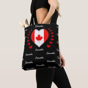 Bolsa Tote Canada Flag & Heart, Canadian Flag fashion /sport