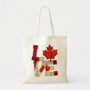 Bolsa Tote Canada Love Maple Leaf Patriotic Canadian Flag