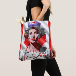 Bolsa Tote canadense Flag Lady