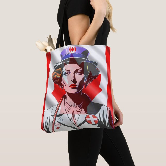 Bolsa Tote canadense Flag Lady (Close Up)