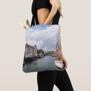 Bolsa Tote Canal com Barcos Copenhague