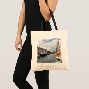 Bolsa Tote Canal com Barcos Copenhague