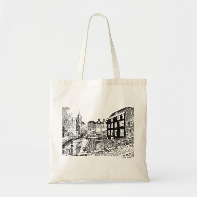 Bolsa Tote Canal de Amsterdão (Frente)