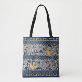 Bolsa Tote Canários na Design de Blue Chinoiserie