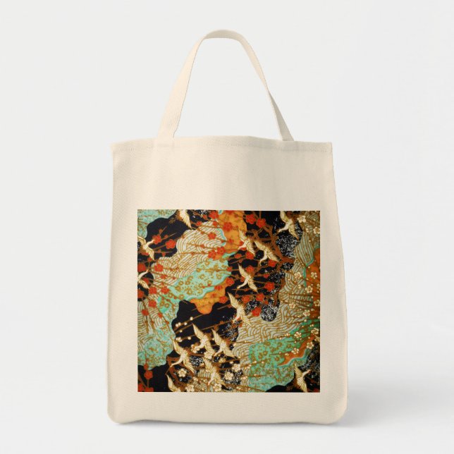 BOLSA TOTE CANAS DE VOO COM FLORES DE PRIMAVERA (Frente)