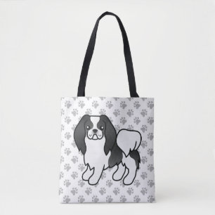 Bolsa Tote Canas e Cartoons de Pinto Pretos e Brancos