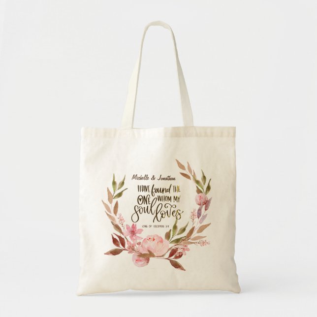 Bolsa Tote Canção de Salomão 3:4 Encontrei a Rua Única (Frente)