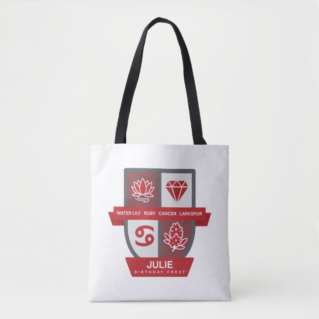 Bolsa Tote Cancer Birthday Crest™ for July 1-22 (Frente)