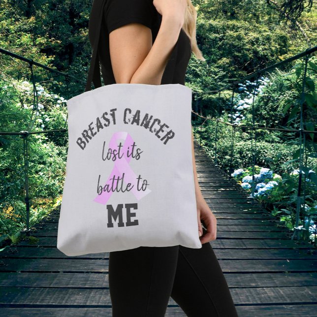Bolsa Tote Cancer da mama perdeu a batalha para mim | Sobrevi (Breast Cancer Lost its Battle to Me Tote Bag)